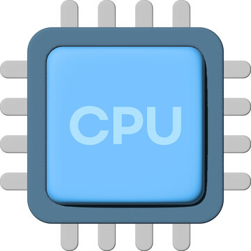 컴퓨터 중앙 처리 장치 CPU 반도체 칩 아이콘