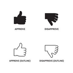 Obraz premium Like and dislike hand icons thumbs up down feedback rating symbol.