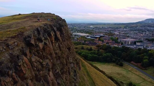Aerial View of Arthurs Seat in Edinburgh