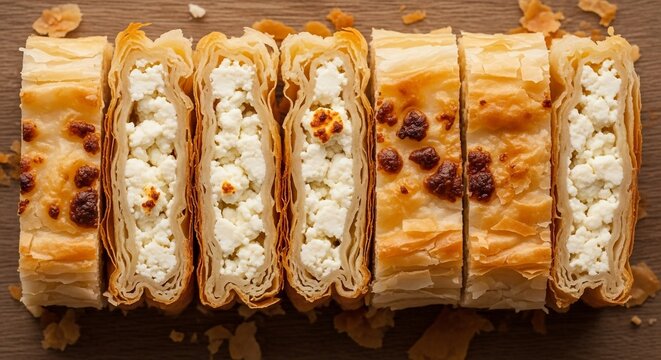 Fresh homemade cheese pastry rolls on wooden background