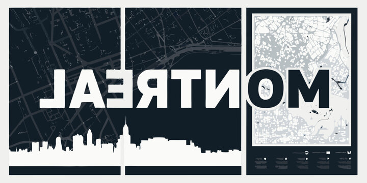 Abstract cityscapes and typographic artwork with the word pattern