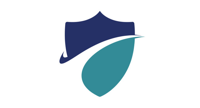 Shield and leaf logo symbol.