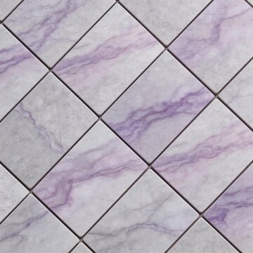 Purple and gray marble tiles arranged in a diamond pattern