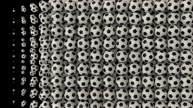 3D Soccer Football Ball horizontal Wipe Video Transition for Sports Highlights and Broadcast.