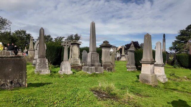 Gimbal Footage of Historic Cemetery in Edinburgh