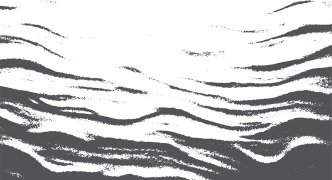 Black and white abstract textured wavy stripes