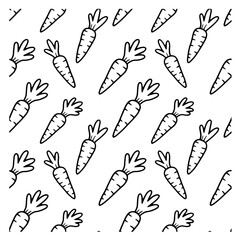 Fototapeta premium Hand drawn fruits and vegetables seamless pattern and frames