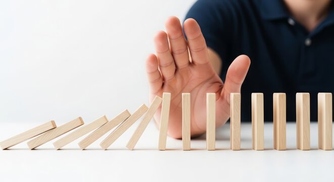 Risk management concept showing prevention of cascading business failures
