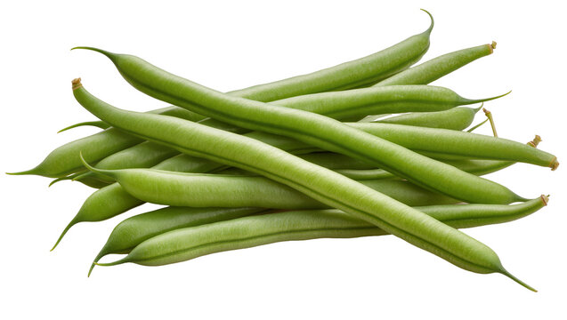 Pile of Fresh Green String Beans with Dark Tips