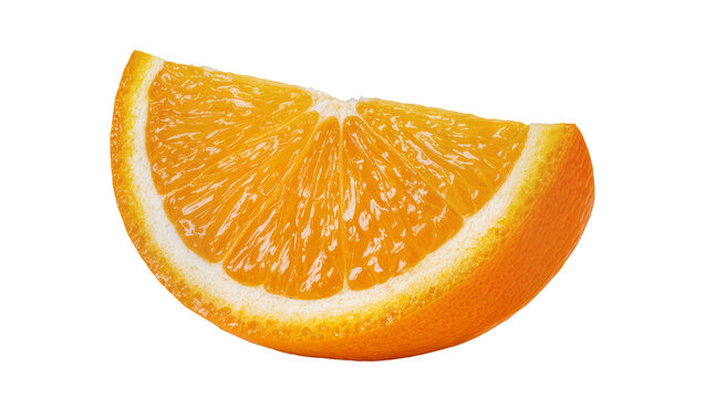 Bright juicy orange slice with visible segments and zest