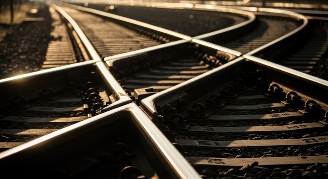 Railway Tracks Intersection - A Detailed View.