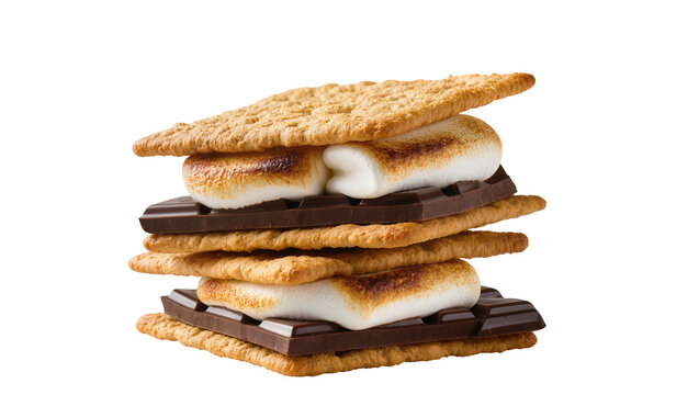 Stacked Graham Chocolate Marshmallow Dessert Snack Food