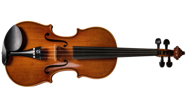 Vintage Brown Violin with Ebony Fingerboard and Wooden Bow