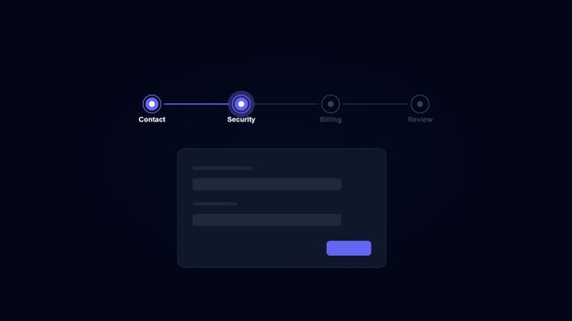 Modern Dark UI Design for Web Application Forms and Navigation.