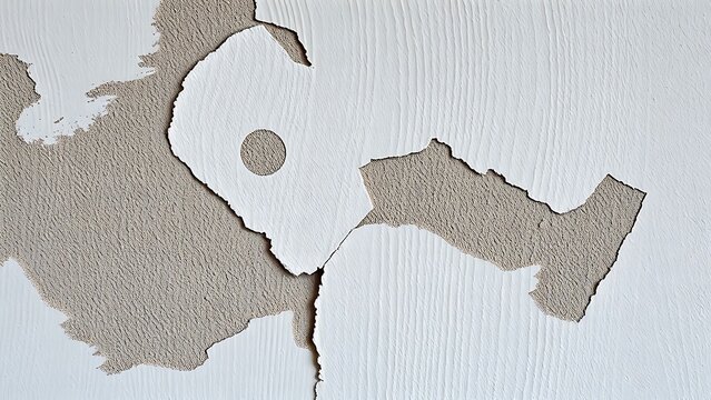 Wall repair texture showing patches of old paint and new spackle, abstract pattern.