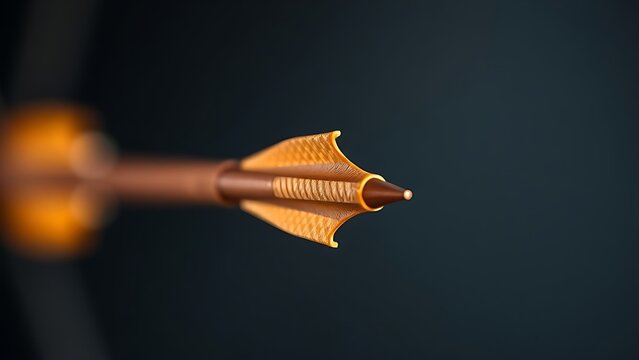Close-up of an arrow nocked on a bowstring, dramatic side lighting.