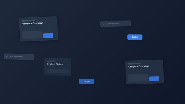 Modern UI Design Elements with Interactive Buttons and Cards.