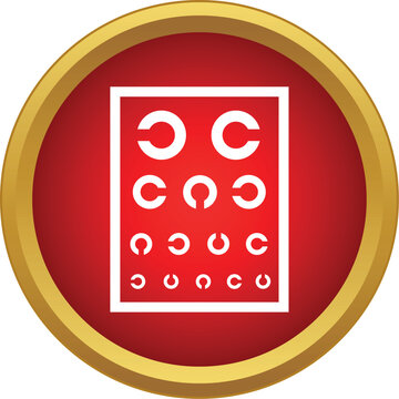 Landolt c chart on a red circle symbolizing vision examination