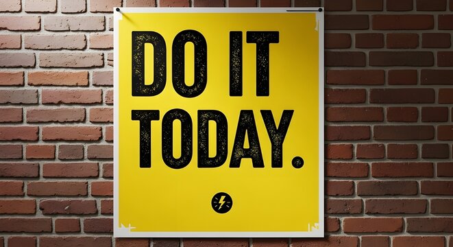 Motivational &ldquo;Do It Today&rdquo; concept with bold typography, inspiring message about productivity, discipline, and taking action now. Perfect for posters, social media, and self-growth themes.