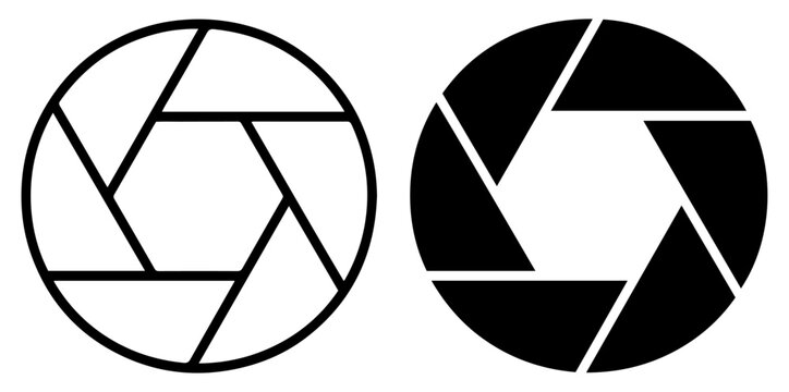 camera shutter aperture icon vector

