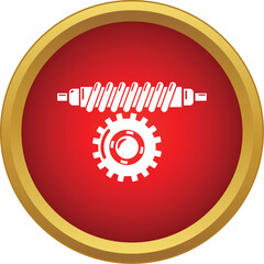 Fototapeta premium Worm gear mechanism icon illustrating mechanical power transmission