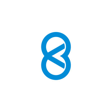 letter k8 simple geometric lines logo vector