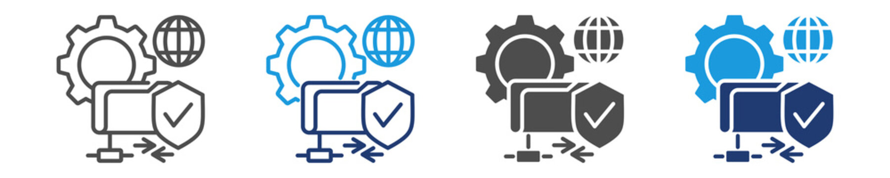 secure file transfer protocol icon set multiple style