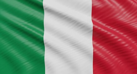 Obraz premium National emblem displaying vertical stripes of deep green, pure white, and vibrant red colors gently rippling