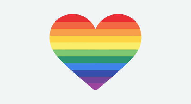 Vibrant rainbow heart symbol on Juneteenth Day