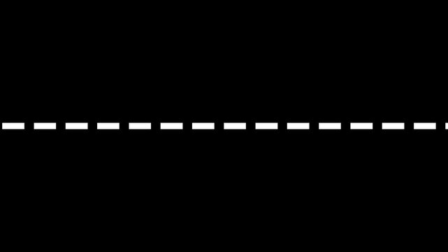 Animation of a path from one point to another. Goal concept. Dotted line animation on black background