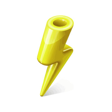 Yellow Lightning Bolt Plug Object.