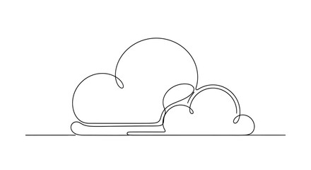 Fototapeta premium Minimalist Cloud Line Art Drawing, Single Continuous Line, Abstract Sky Element, Simple Design
