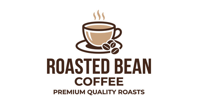 Roasted Bean Coffee Premium Quality Roasts Logo.
