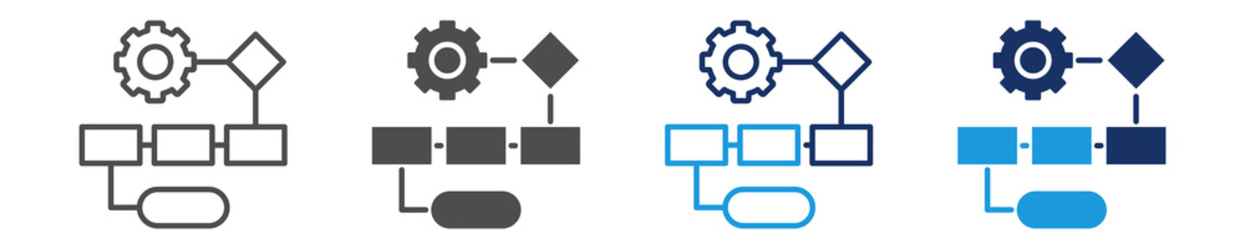 flow icon set with multi concept