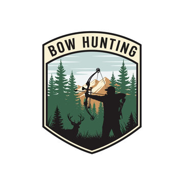 Man holding bow and arrow hunting.
