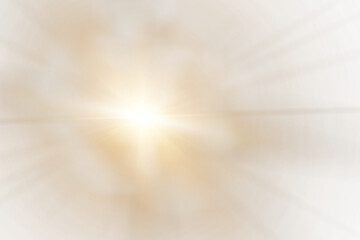 Png star light formed by sun, expanding sunlight rays in warm golden style. Sparkle, sparks, dust, bokeh glow with lens flare and starlight inside starburst. Bright yellow rays fill the background. © Alesya