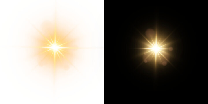PNG of light with sun glare. Sun rays and glare . Golden flash and glare.