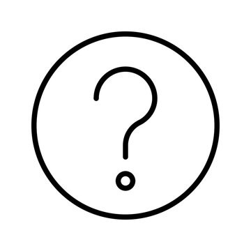Question mark icon. Technology and user interface line symbol. Black and white.