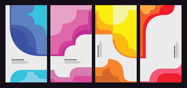 Abstract geometric patterns. Gradients covers design. Set of business brochure, applicable for placards, banners, posters, flyers. Vector illustration.