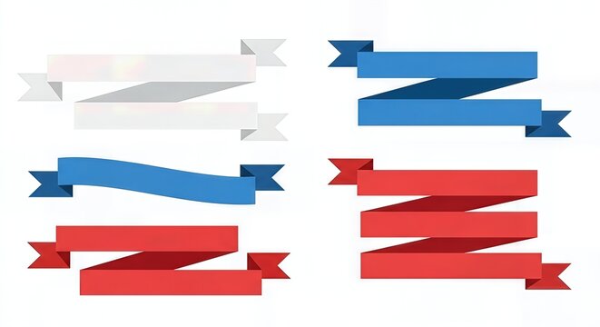 Russia Flag Ribbon Style Vector Illustration Isolated on White Background