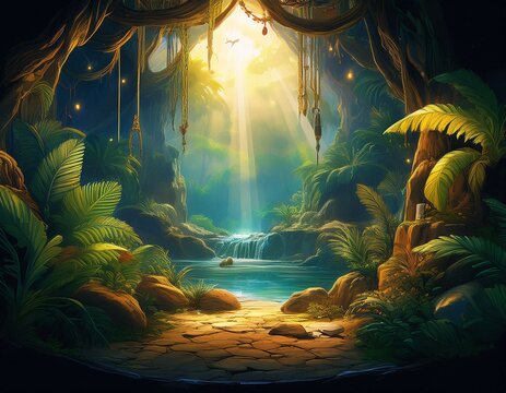 a story of the elusive glimmer of a hidden treasure deep in a jungle ai generated