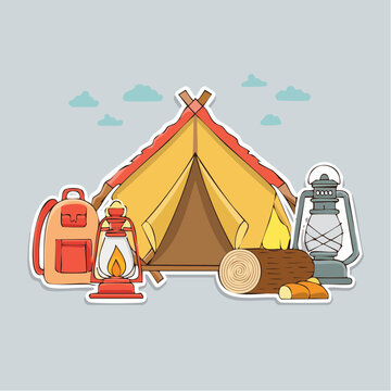 Camping Gear Illustration