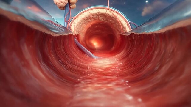 Anatomy of a blood vessel with brain