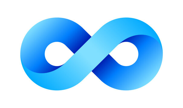 Infinity logo symbol loop icon, infinite 8 mobius cycle