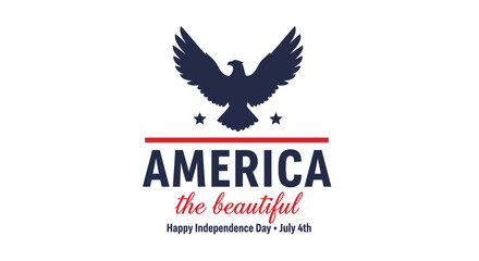 Obraz premium American eagle, patriotic logo, Independence Day, July 4th, USA flag symbol