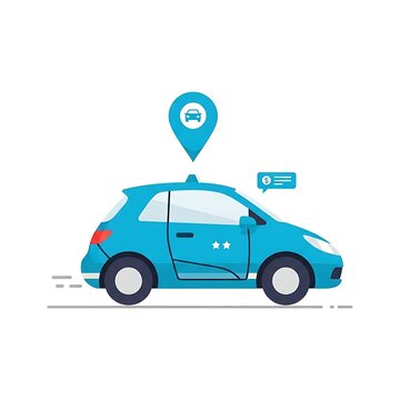 Ride sharing service graphic illustration.