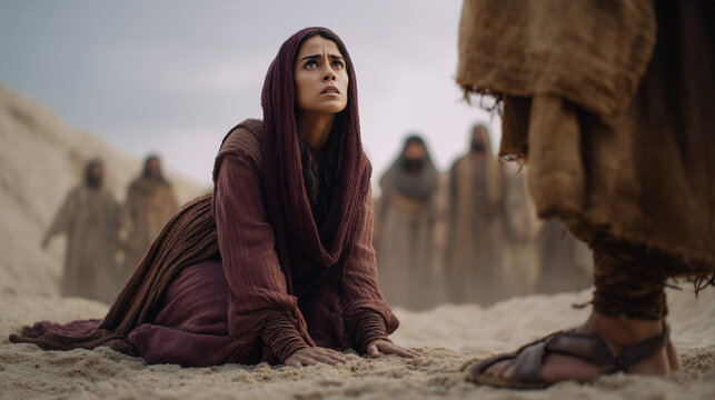 Mary Magdalene Kneeling at the Feet of Jesus Christ