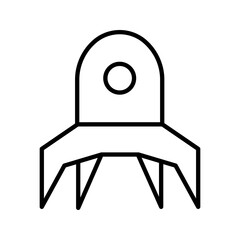 Moon rover icon. Science and lunar rover line symbol. Black and white. © M.Style