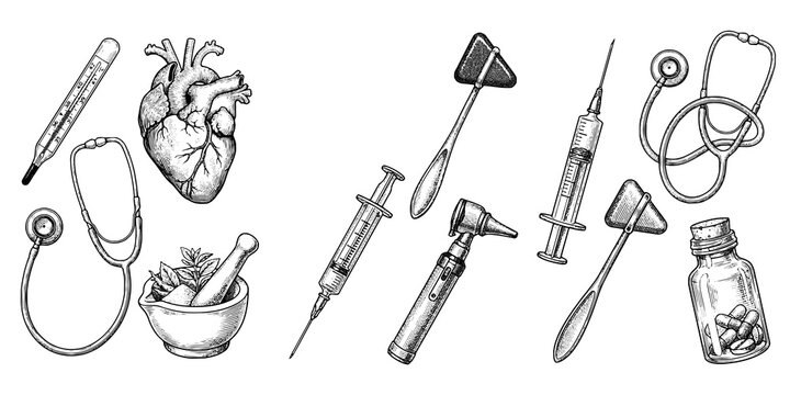 Health Medical Essentials Engraving Collection