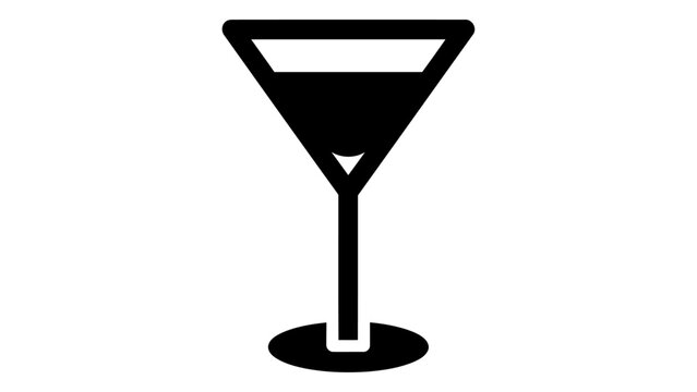 Martini glass icon, vector illustration of a cocktail glass, simple flat design for bar menu, party invitation, or bever
